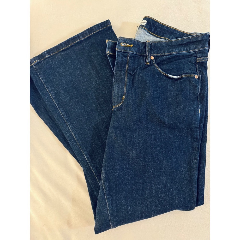 Ava & Viv Womens High Rise Flare Jeans Dark Wash Indigo Blue Size 17 Stretch - Picture 8 of 10